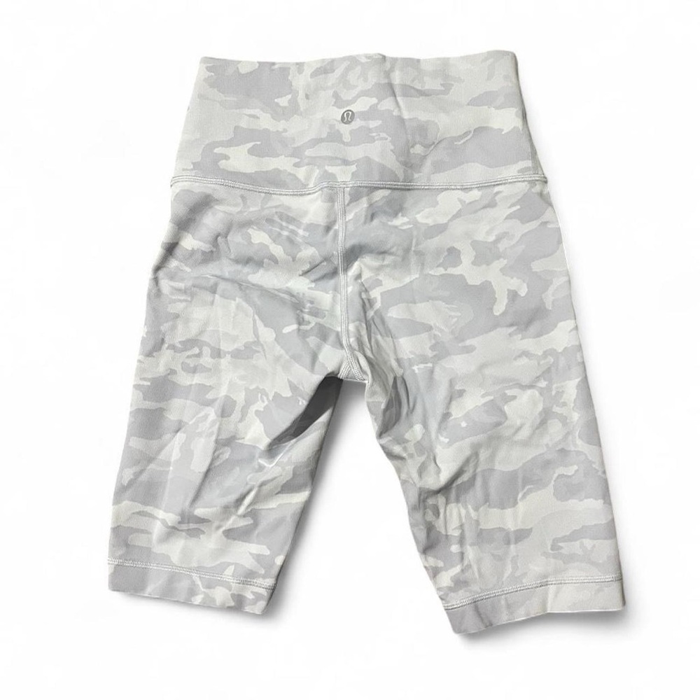 White Camo Lululemon High-Waisted biker Shorts